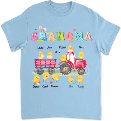 Grandma - Celebrate Easter With Grandma And Grandchildren - Personalized Unisex T - shirt - Makezbright Gifts