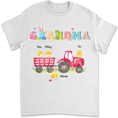 Grandma - Celebrate Easter With Grandma And Grandchildren - Personalized Unisex T - shirt - Makezbright Gifts