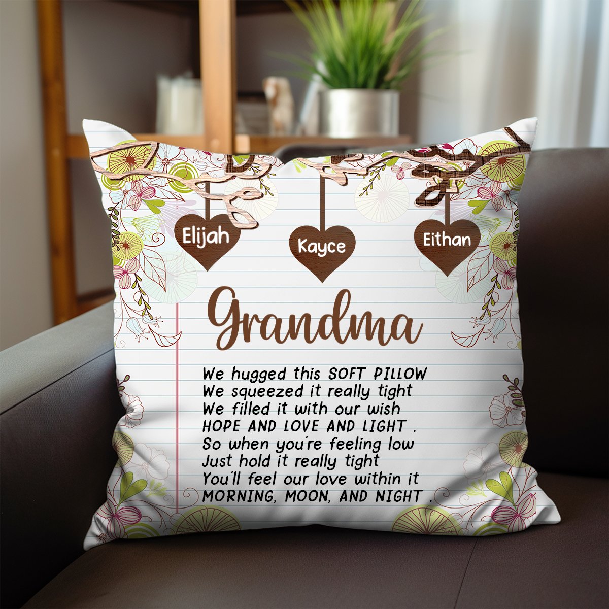 Grandma - Gift For Grandma Hug This Pillow - Personalized Pillow(NV) - Makezbright Gifts