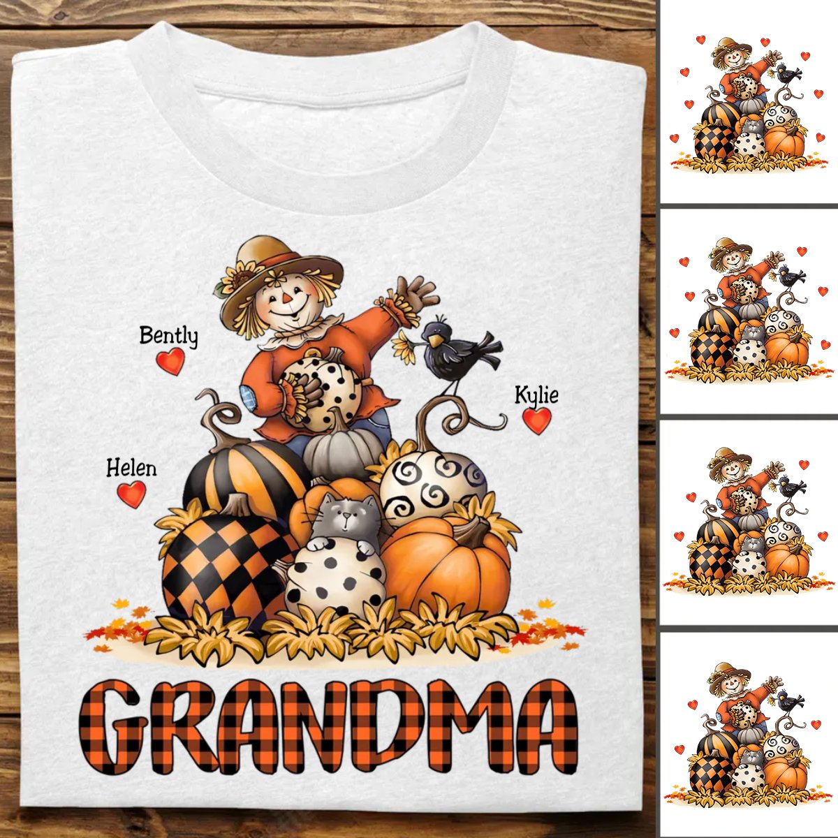 Grandma - Grandma Fall - Personalized T - Shirt - Makezbright Gifts