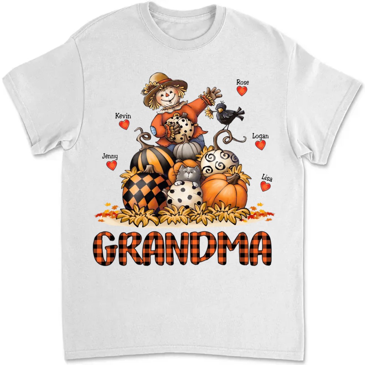 Grandma - Grandma Fall - Personalized T - Shirt - Makezbright Gifts