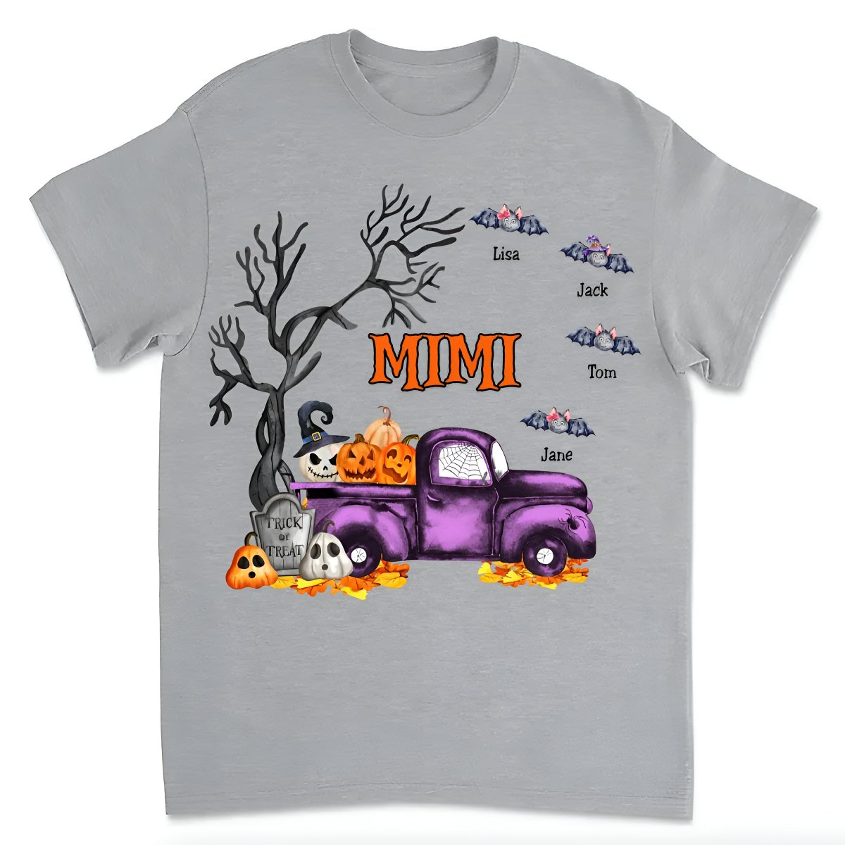 Grandma - Halloween Bat T - Shirt - Personalized Unisex T - Shirt - Makezbright Gifts