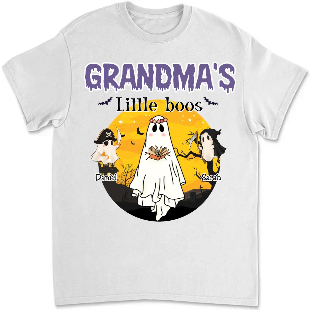 Grandma - Halloween Gift For Grandma Little Boos Shirt - Personalized Unisex T - Shirt - Makezbright Gifts