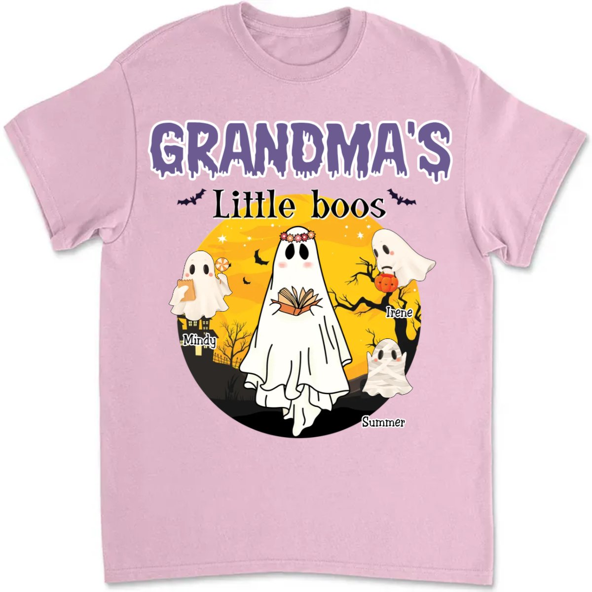 Grandma - Halloween Gift For Grandma Little Boos Shirt - Personalized Unisex T - Shirt - Makezbright Gifts