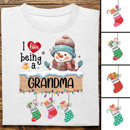 Grandma - I Love Being A Grandma - Personalized Unisex T - shirt - Makezbright Gifts