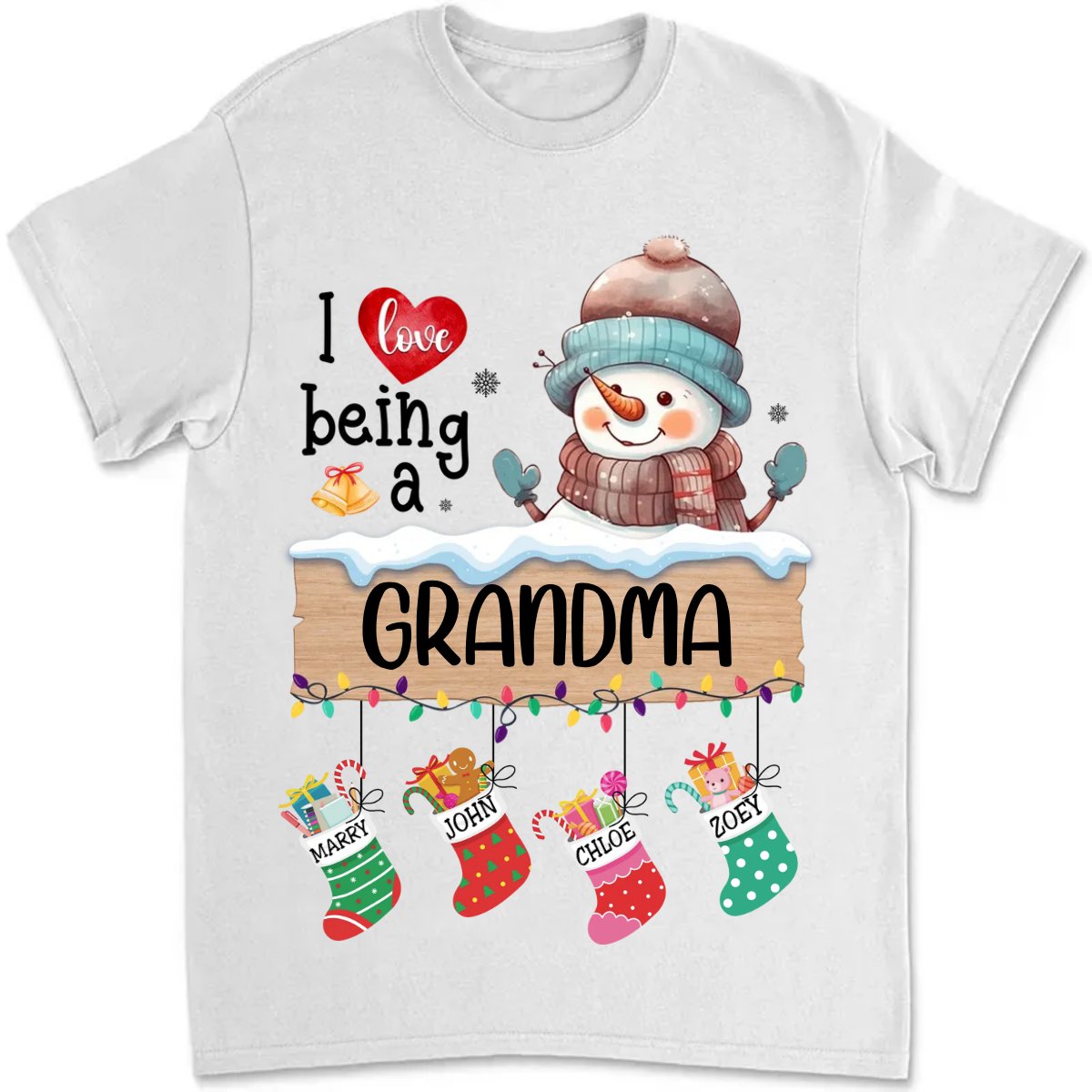 Grandma - I Love Being A Grandma - Personalized Unisex T - shirt - Makezbright Gifts