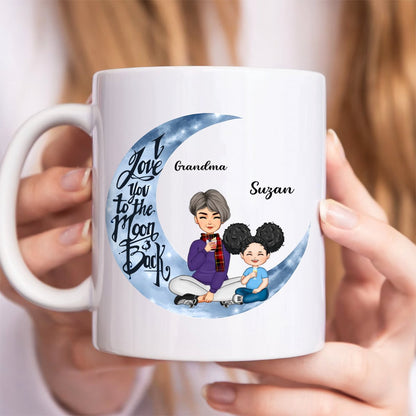 Grandma - I Love You To The Moon And Back - Personalized Mug - Makezbright Gifts