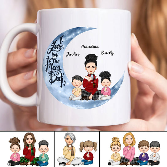 Grandma - I Love You To The Moon And Back - Personalized Mug - Makezbright Gifts