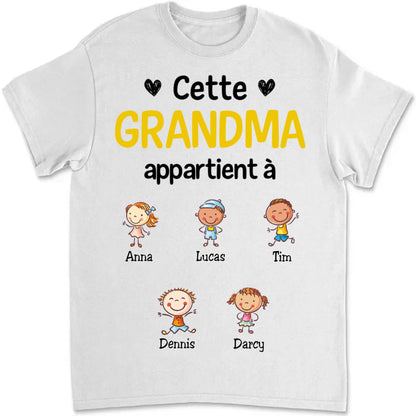 Grandma - Mamie French Grandma Belongs To Grandkids - Personalized Unisex T - shirt - Makezbright Gifts