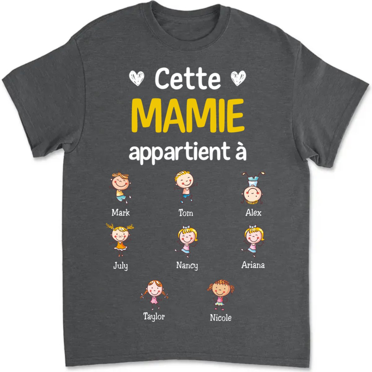 Grandma - Mamie French Grandma Belongs To Grandkids - Personalized Unisex T - shirt - Makezbright Gifts