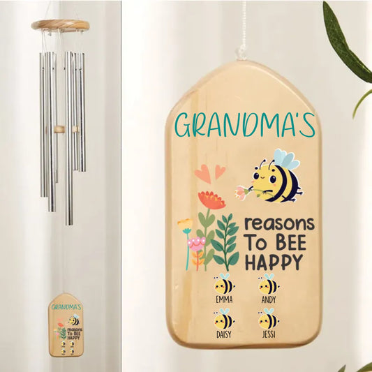 Grandma - Reason To Be Happy - Personalized Wind Chimes (TL) - Makezbright Gifts