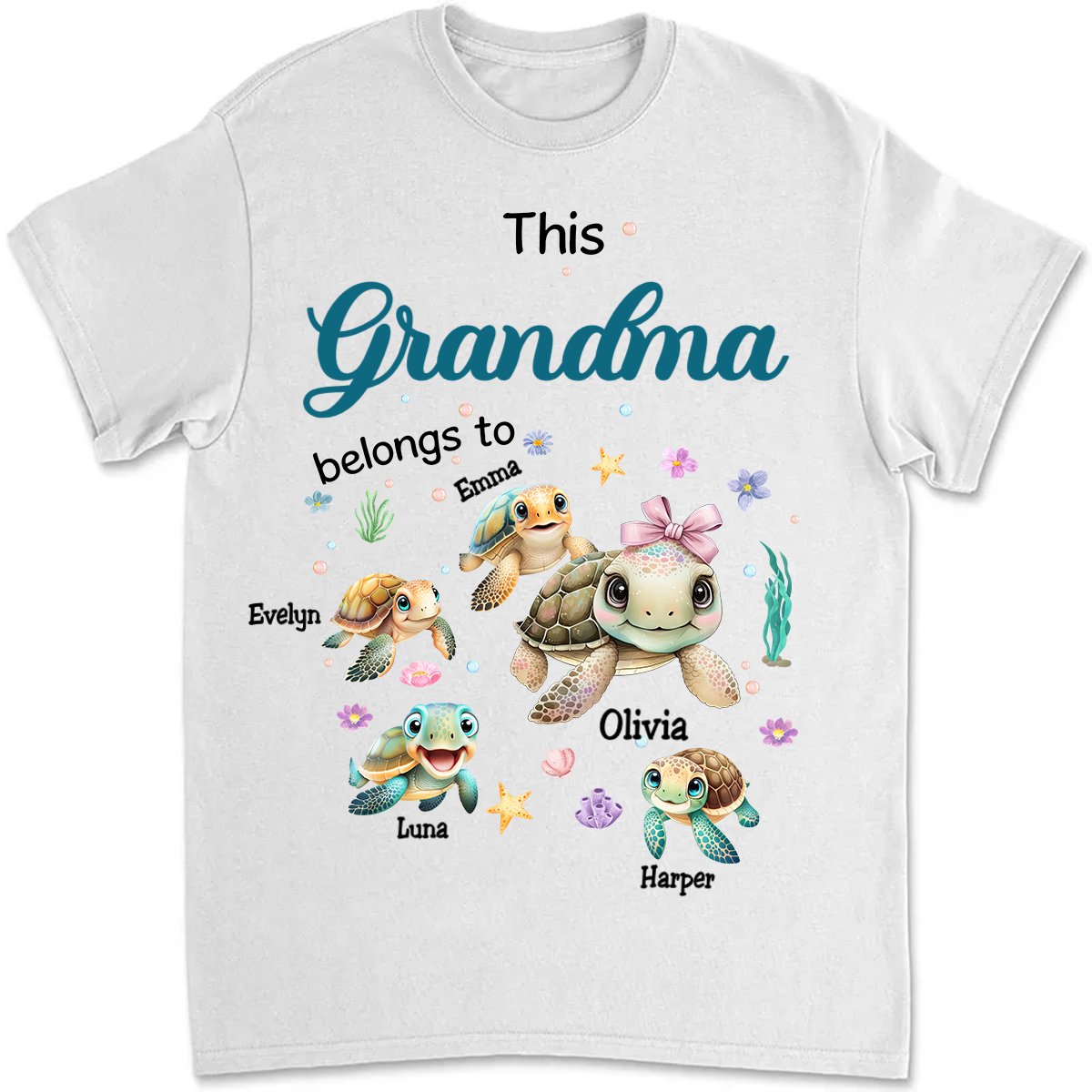 Grandma - This Grandma Belongs To - Personalized T - Shirt - Makezbright Gifts