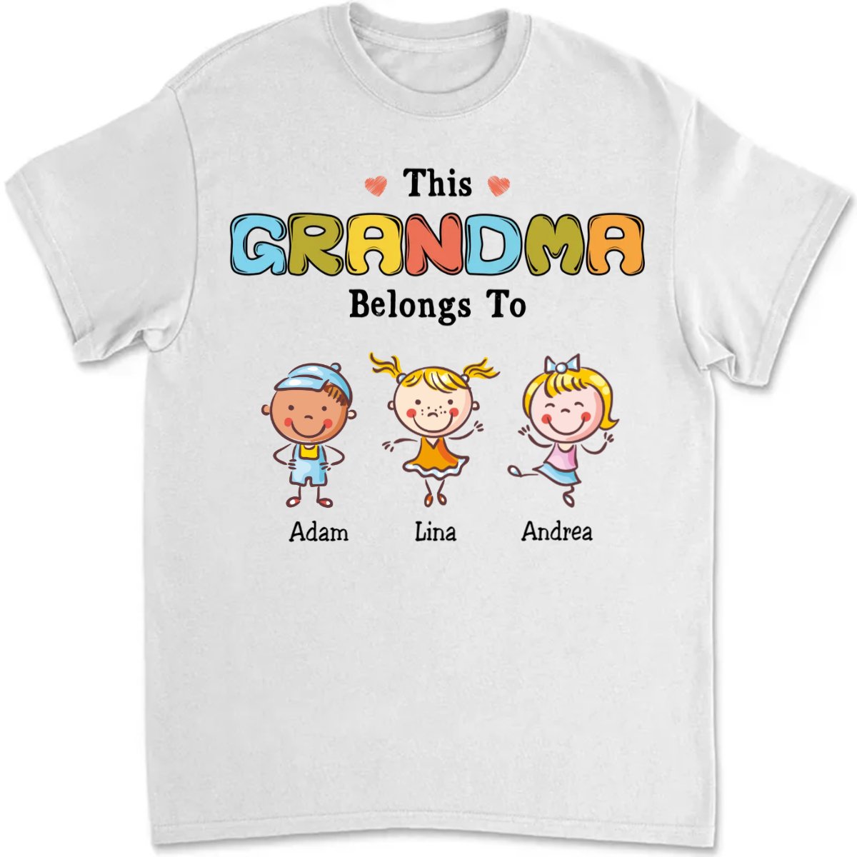 Grandma - This Grandma Belongs To - Personalized Unisex T - Shirt - Makezbright Gifts