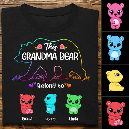 Grandma - This Mama Bear Belongs To - Personalized T - Shirt - Makezbright Gifts