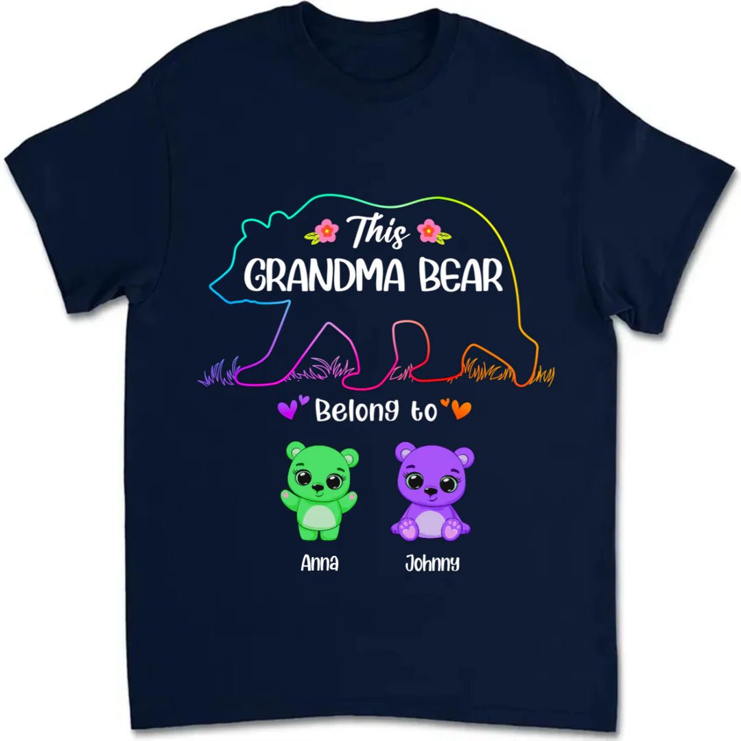 Grandma - This Mama Bear Belongs To - Personalized T - Shirt - Makezbright Gifts