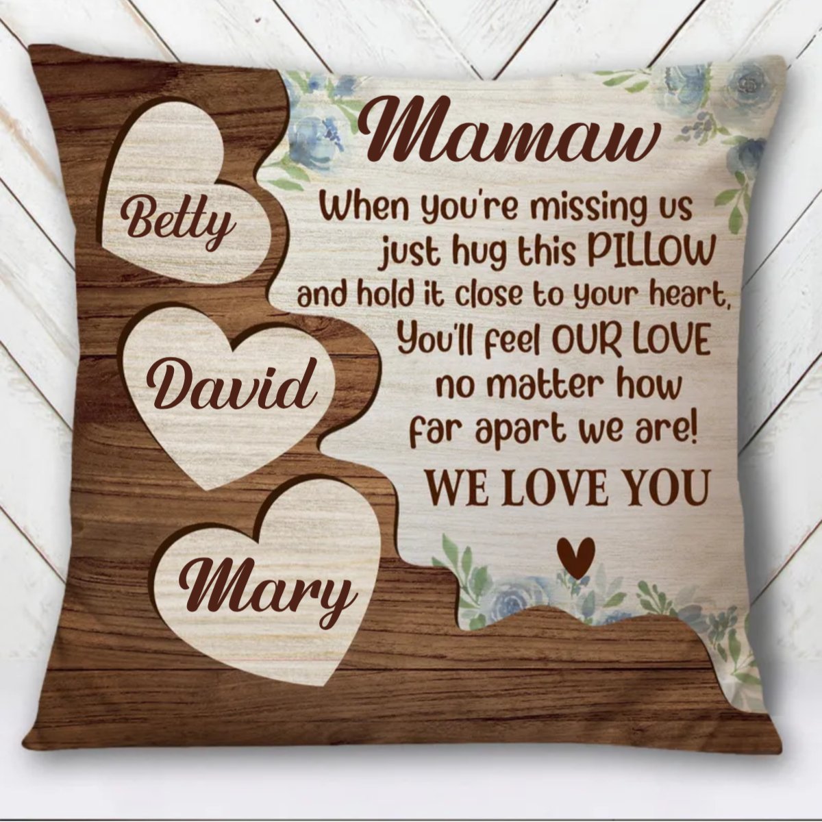 Grandma - When You're Missing Us Just Hug This Pillow We Love You - Personalized Pillow - Makezbright Gifts