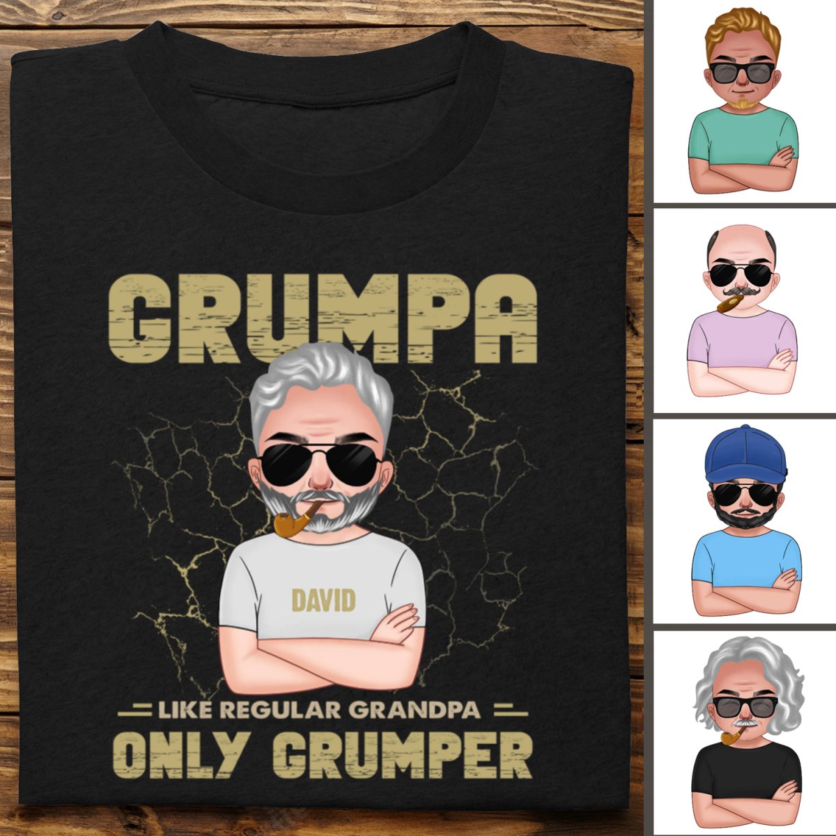 Grandpa - Grumpa Grumper - Personalized Unisex T - Shirt - Makezbright Gifts