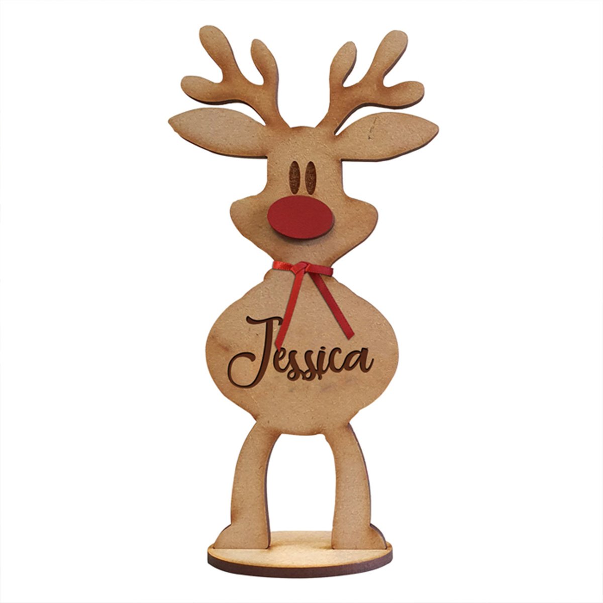 Handcrafted - Christmas Is Where Cutest Reindeer Of All - Personalized Custom Reindeer Christmas Place Names - Christmas Decoration, Keepsake Gift, Table Decoration, Favors, Christmas Gift - Makezbright Gifts