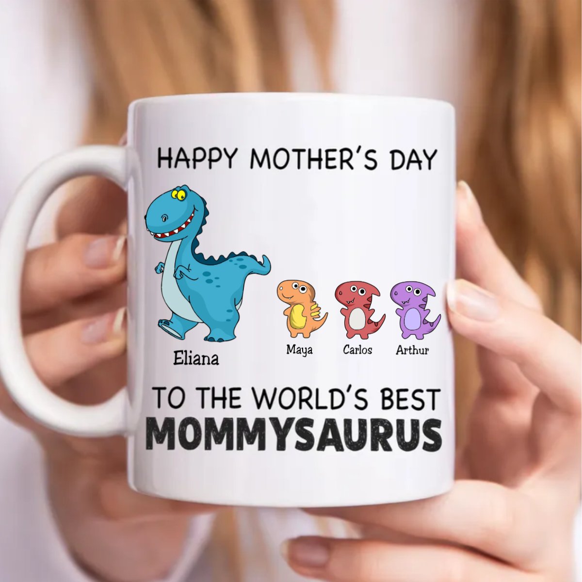 Happy Mother's Day To The World's Best Mommysaurus - Personalized Mug - Makezbright Gifts