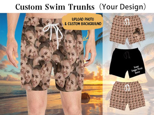 Hawaii - Custom Face Swim Trunks - Personalized Short - Makezbright Gifts