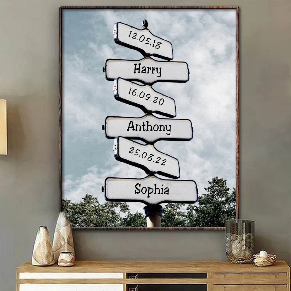 Home Decor - Where Love Never Ends - Family Personalized Custom Vertical Canvas - Personalized Poster - Makezbright Gifts