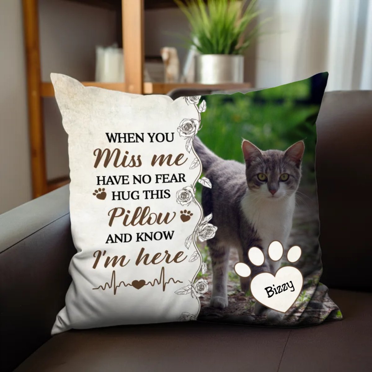 Hug This Pillow And Know I'm Here - Personalized Pillow (HN) - Makezbright Gifts