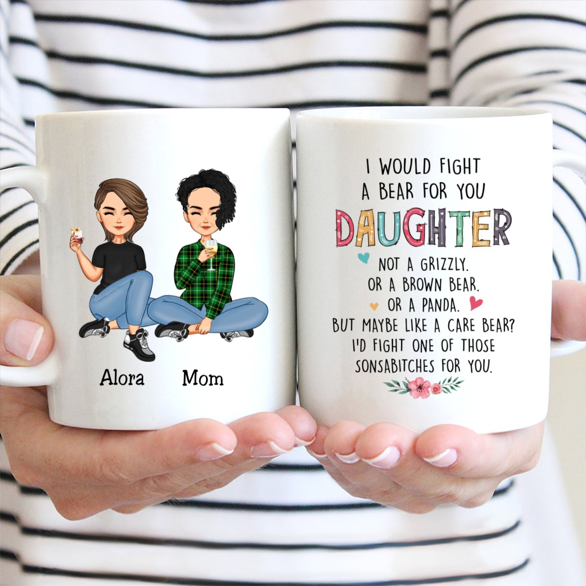 I Would Fight A Bear For You Daughter - Personalized Mug (HA) - Makezbright Gifts