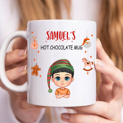 Kids - Hot Chocolate Christmas Mug - Personalized Mug - Makezbright Gifts