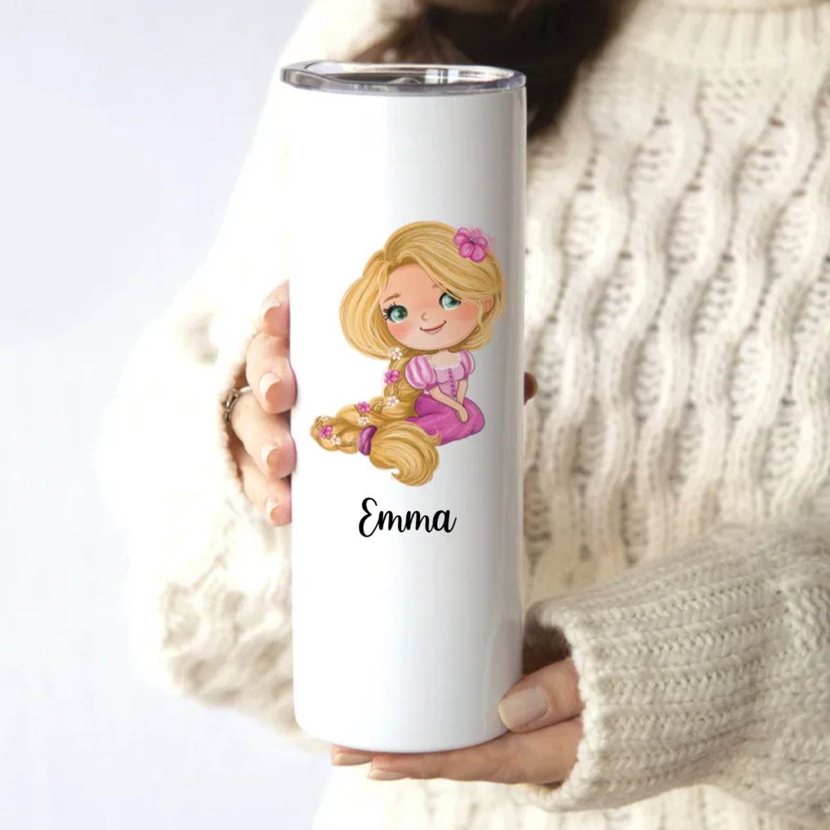 Kids - Princess Skinny Tumbler for Kids Back to School Gift - Personalized Skinny Tumbler - Makezbright Gifts