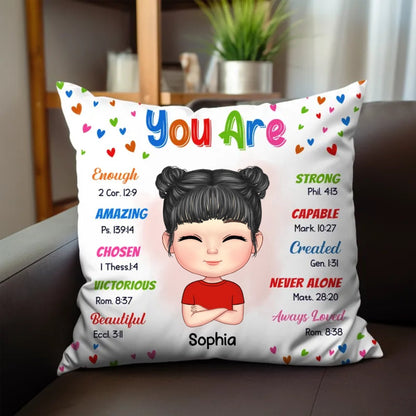 Kids - You Are Bible Verses Pillow - Personalized Pillow - Makezbright Gifts