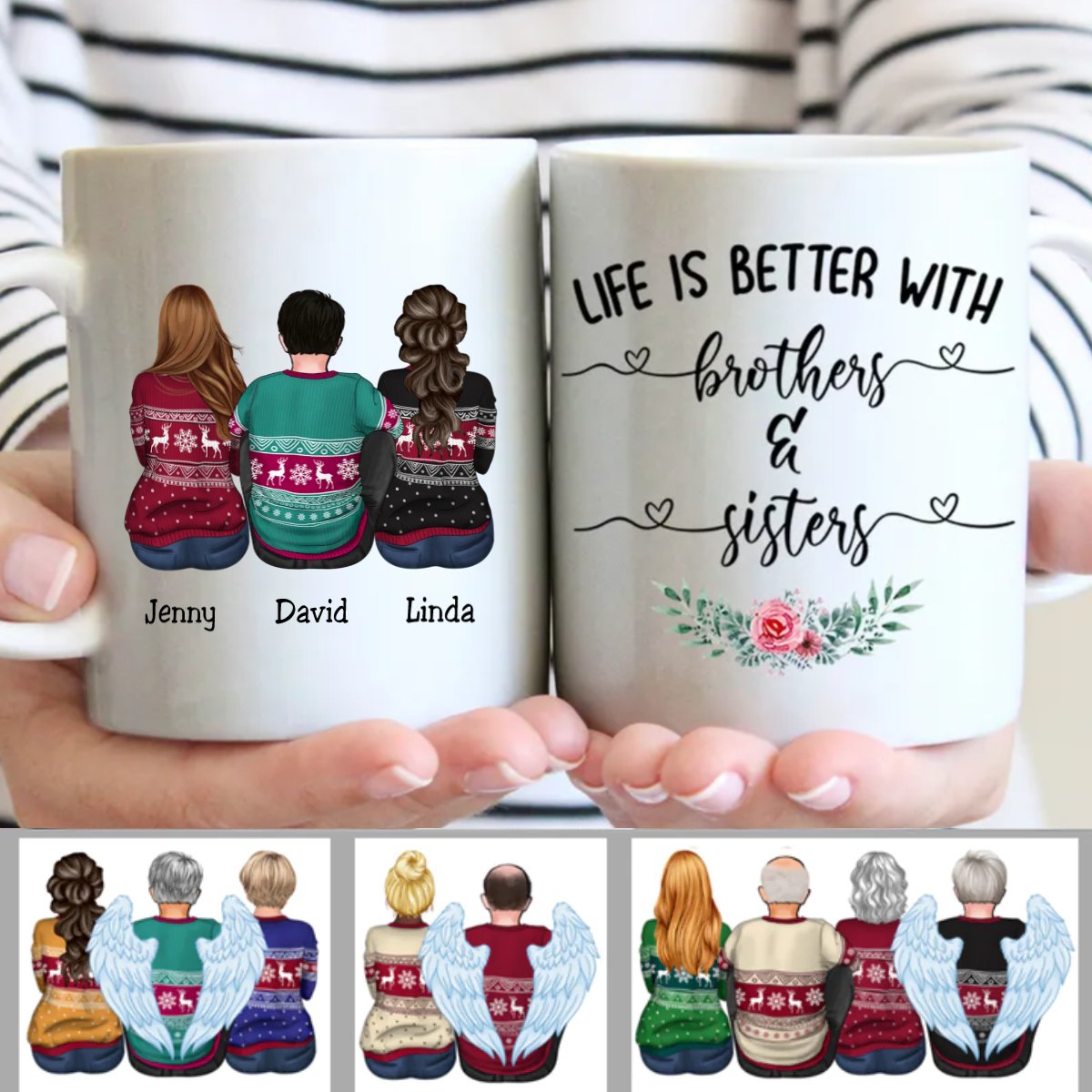 Life Is Better With Brothers & Sisters V1 - Personalized Mug - Makezbright Gifts