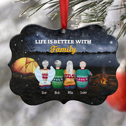 Life Is Better With Family - Personalized Christmas Ornament (A2) - Makezbright Gifts