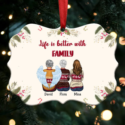 Life Is Better With Family - Personalized Christmas Ornament (Ver 3) - Makezbright Gifts