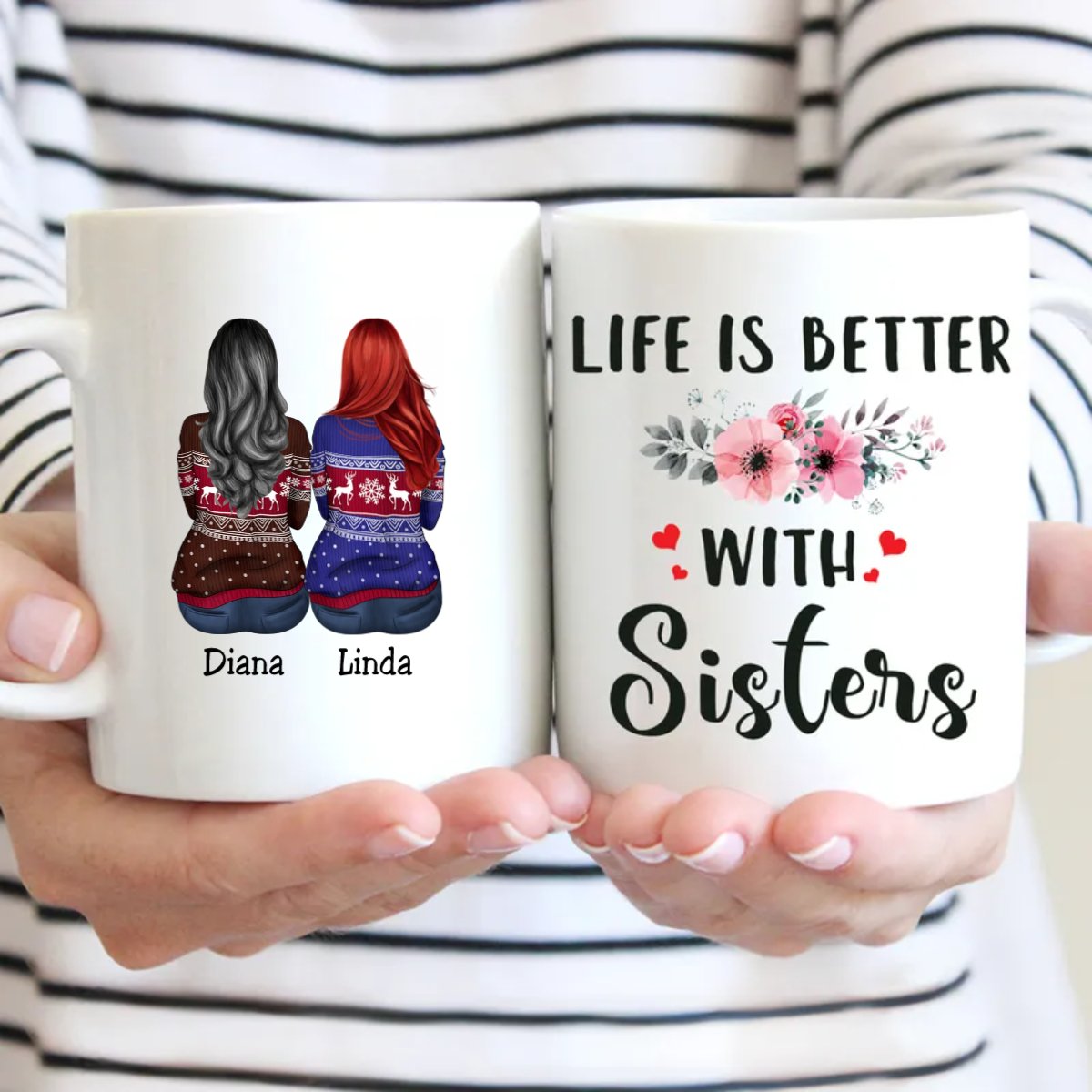 Life Is Better With Sisters (V3) - Personalized Mug Gift Idea - Makezbright Gifts