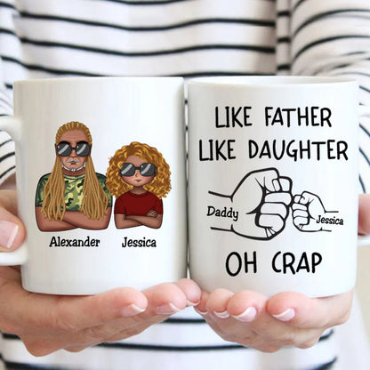 Like Father Like Daughter Fist Bump Handshake - Personalized Mug (TT) - Makezbright Gifts