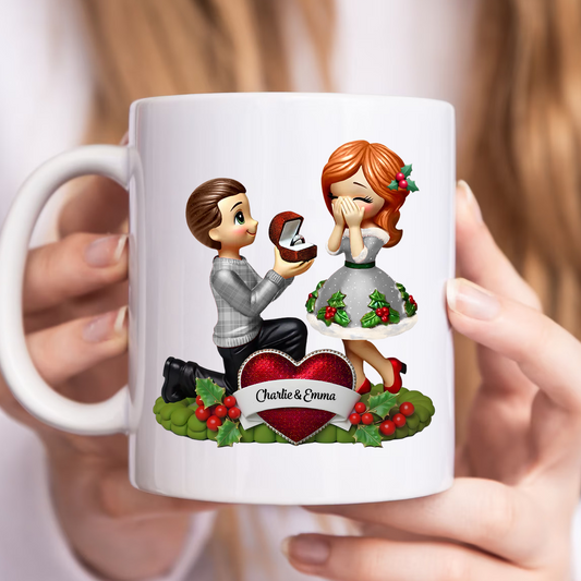 Marriage Proposal Personalized Mug, Personalized Newly Engaged Present, She Said Yes! Custom Just Engaged Gifts for Couples