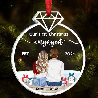 Our First Christmas Married - Gift For Couples - Personalized Custom Shaped Acrylic Ornament