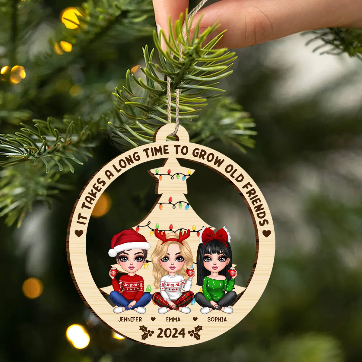 Best Friend Christmas Ornament 2024, It Takes A Long Time To Grow Old Friends Ornament, Best Friend Ornament, Besties Christmas Ornament