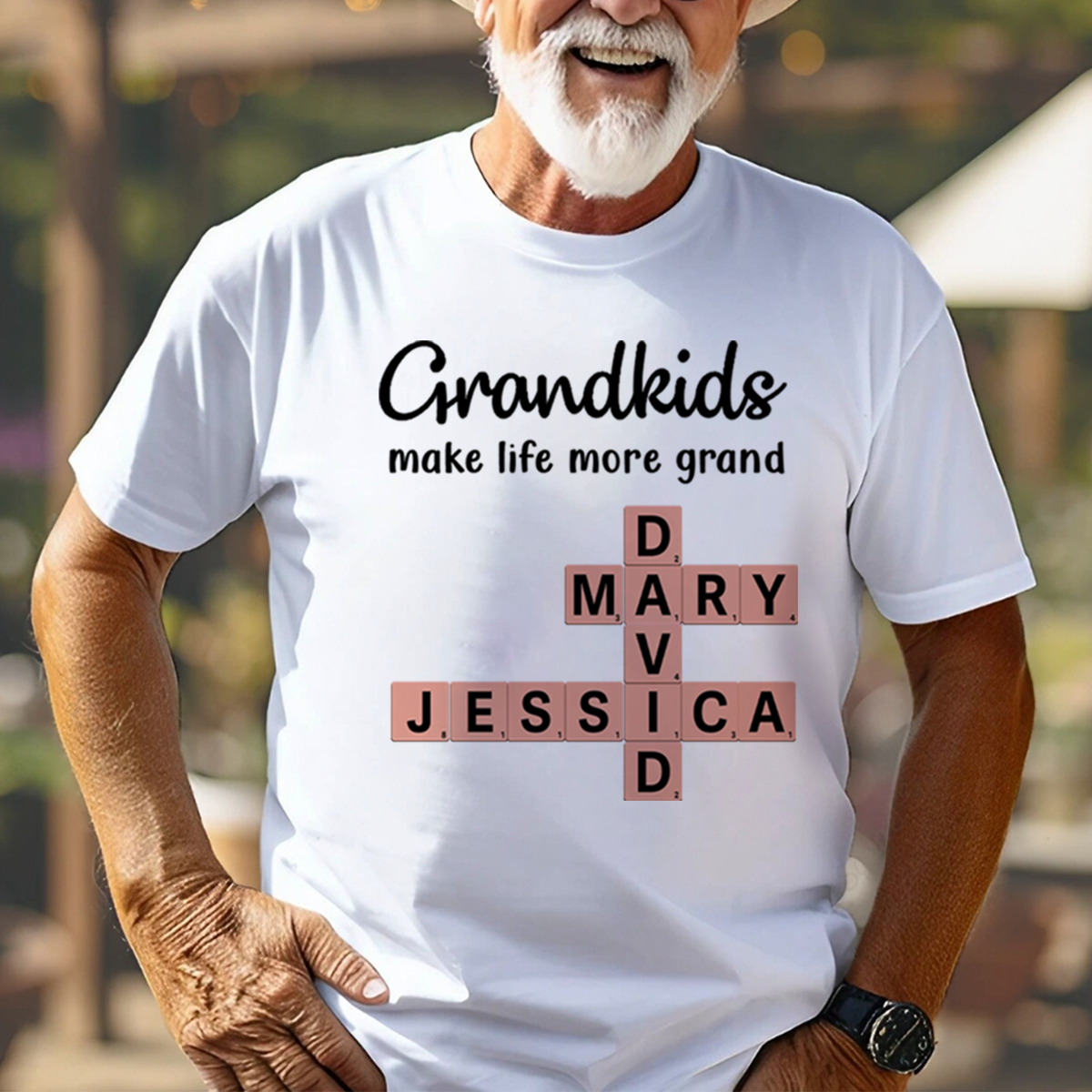 Grandkids Make Life Grand Heart Crossword Puzzle Personalized Shirt