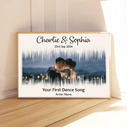 Couple First Dance Song QR Code Wedding Anniversary Gift Photo Inserted Personalized Poster