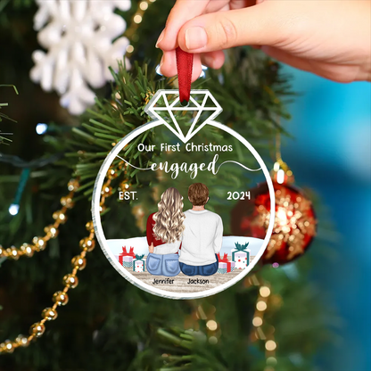 Our First Christmas Married - Gift For Couples - Personalized Custom Shaped Acrylic Ornament