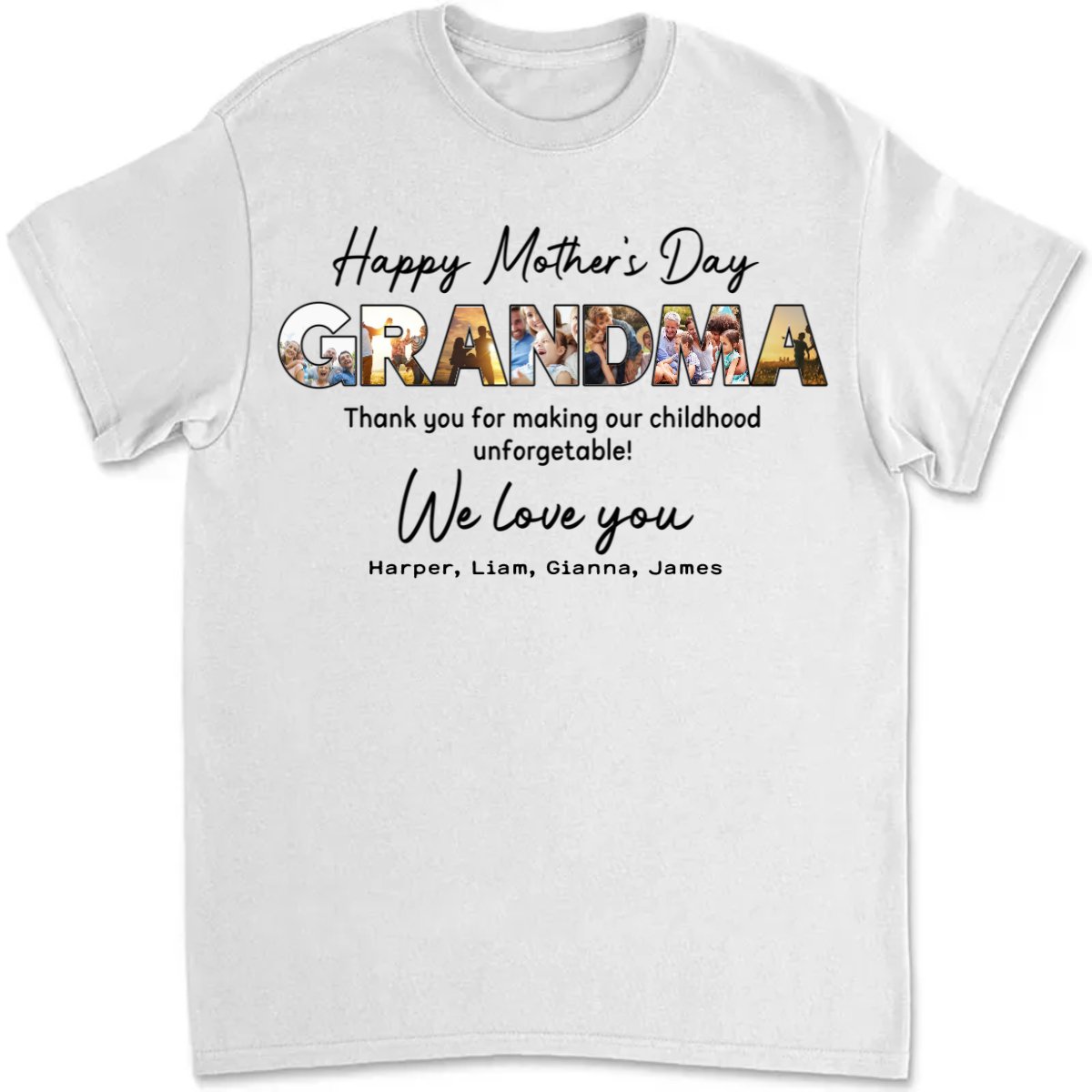 Mother - Custom Photo Happy Mother's Day Grandma - Personalized Unisex T - Shirt - Makezbright Gifts