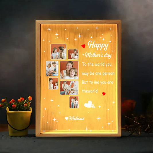 Mother - Happy Mother's Day To Me You Are The World - Personalized Frame Light Box (TL) - Makezbright Gifts