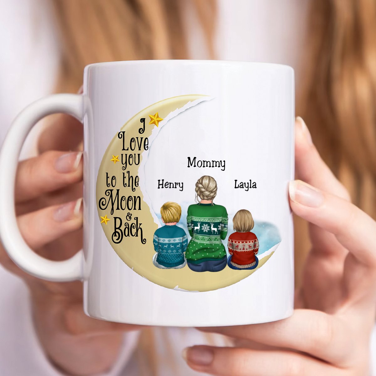 Mother - I Love You To The Moon And Back - Personalized Mug (II) - Makezbright Gifts