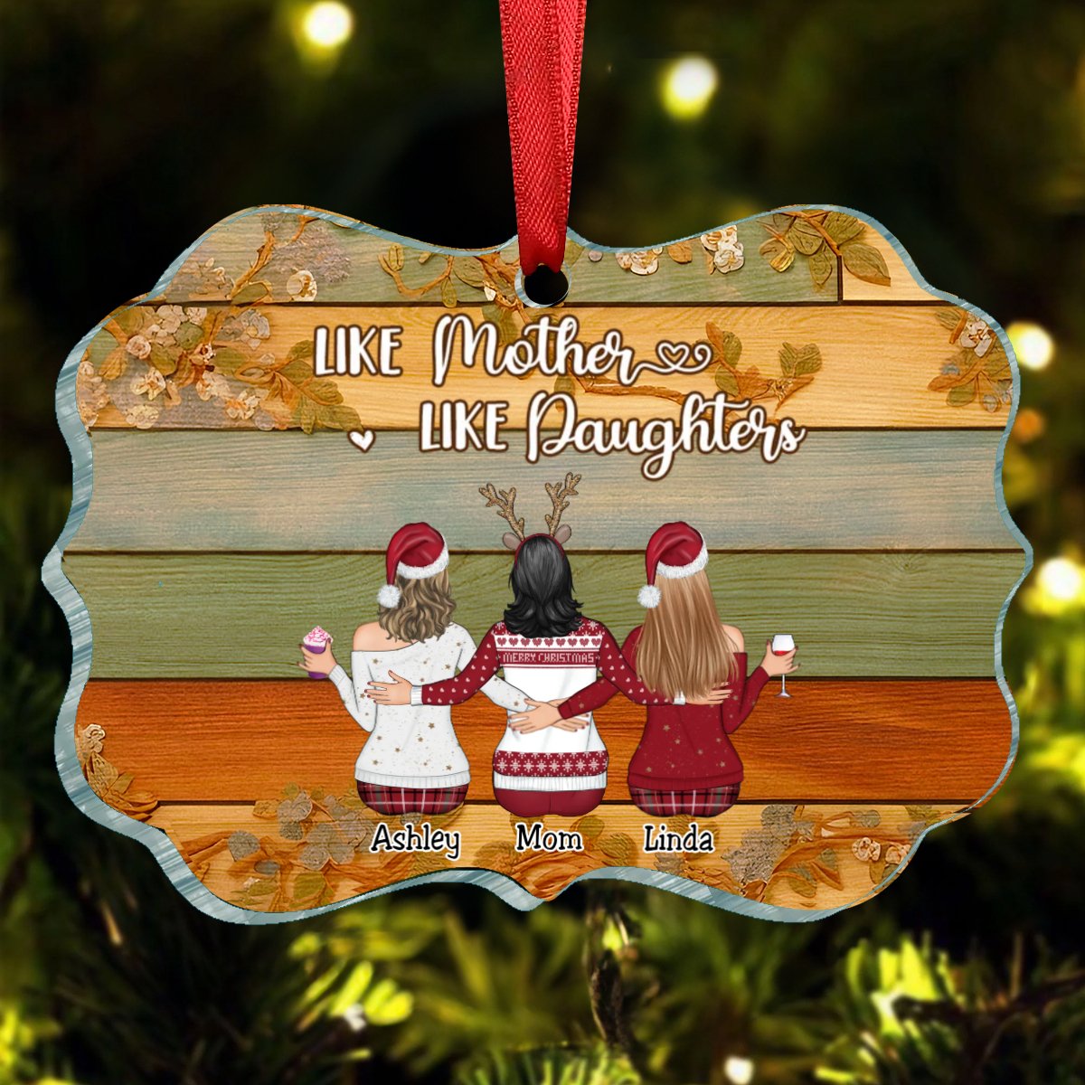 Mother - Like Mother Like Daughters - Personalized Ornament (QH) - Makezbright Gifts