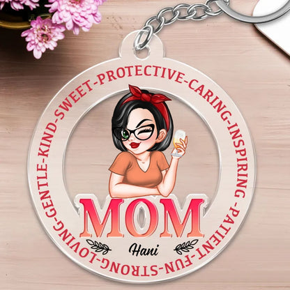 Mother - Mom Loving - Personalized Keychain - Makezbright Gifts