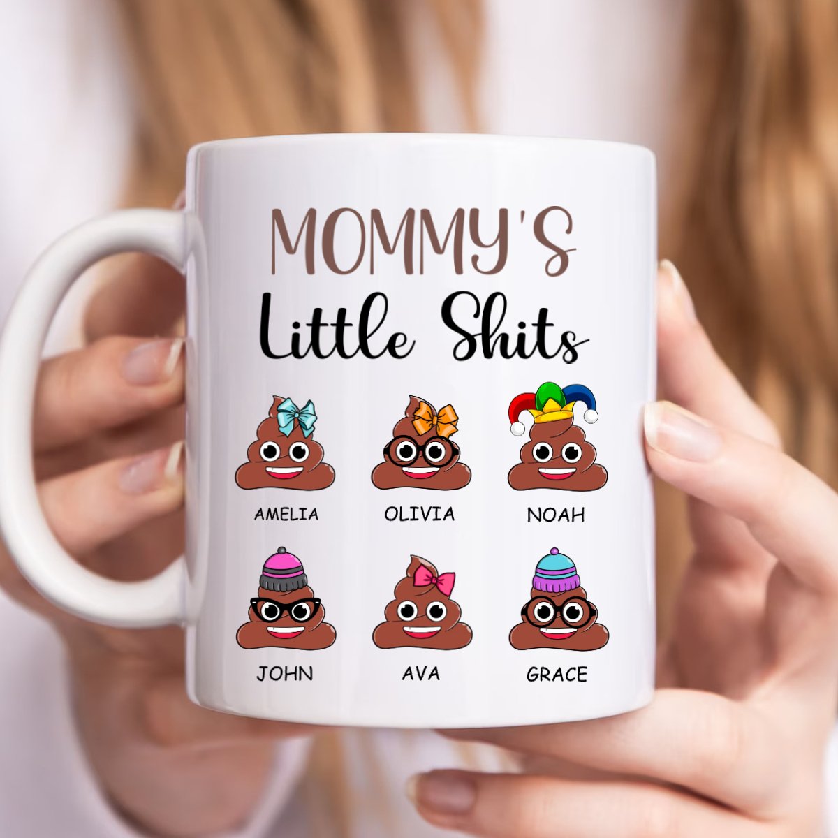 Mother - Mommy's Little Shits - Personalized Mug (NN) - Makezbright Gifts