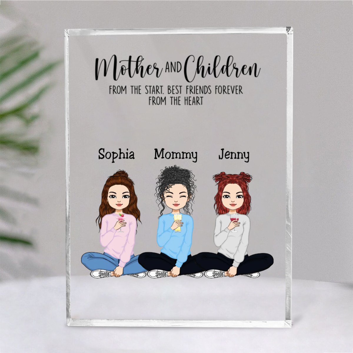 Mother - Mother And Children Best Friends Forever - Personalized Acrylic Plaque - Makezbright Gifts