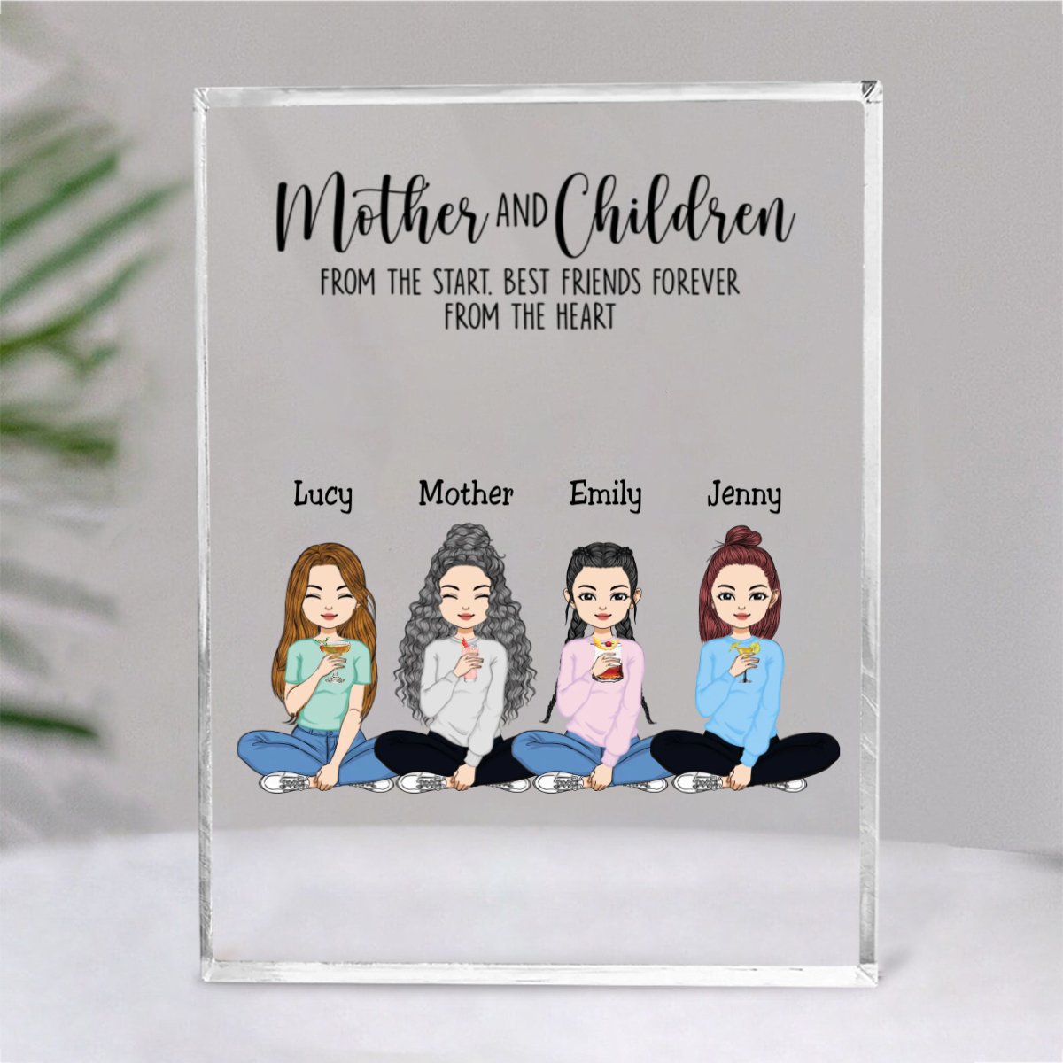 Mother - Mother And Children Best Friends Forever - Personalized Acrylic Plaque - Makezbright Gifts