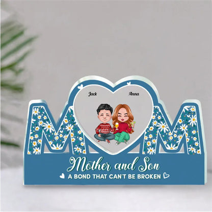 Mother - Mother And Sons A Bond That Can't Be Broken - Personalized Acrylic Plaque (QU) - Makezbright Gifts